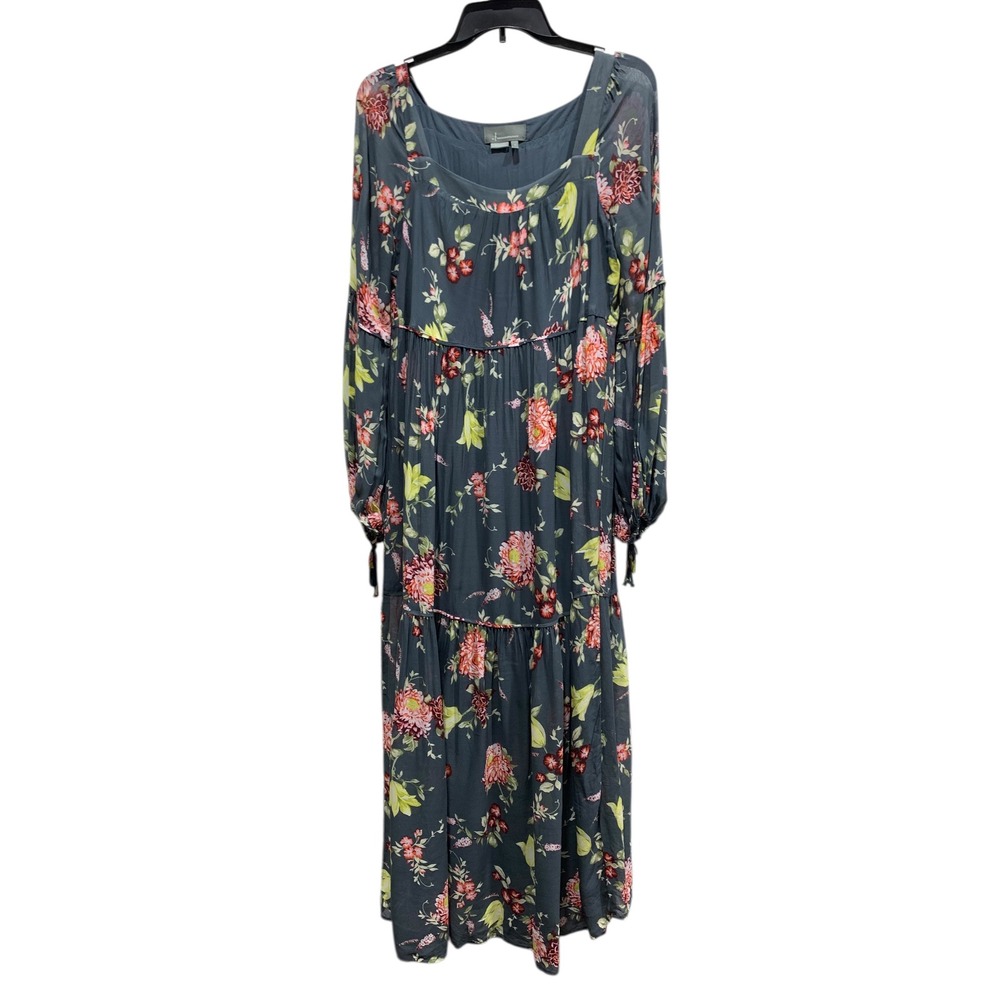Anthropologie Evelin Maxi Dress Long Puff Sleeve Tiered Square Neck Womens M - Picture 8 of 10